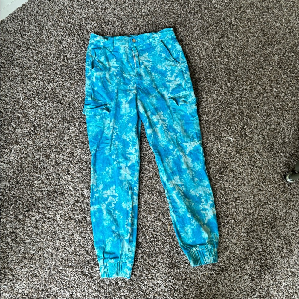 almost famous blue bleached cargo pants